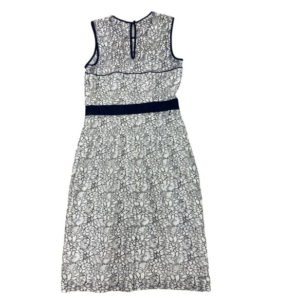 Banana Republic Floral Lace Dress Size 2 Black and White - Picture 4 of 6